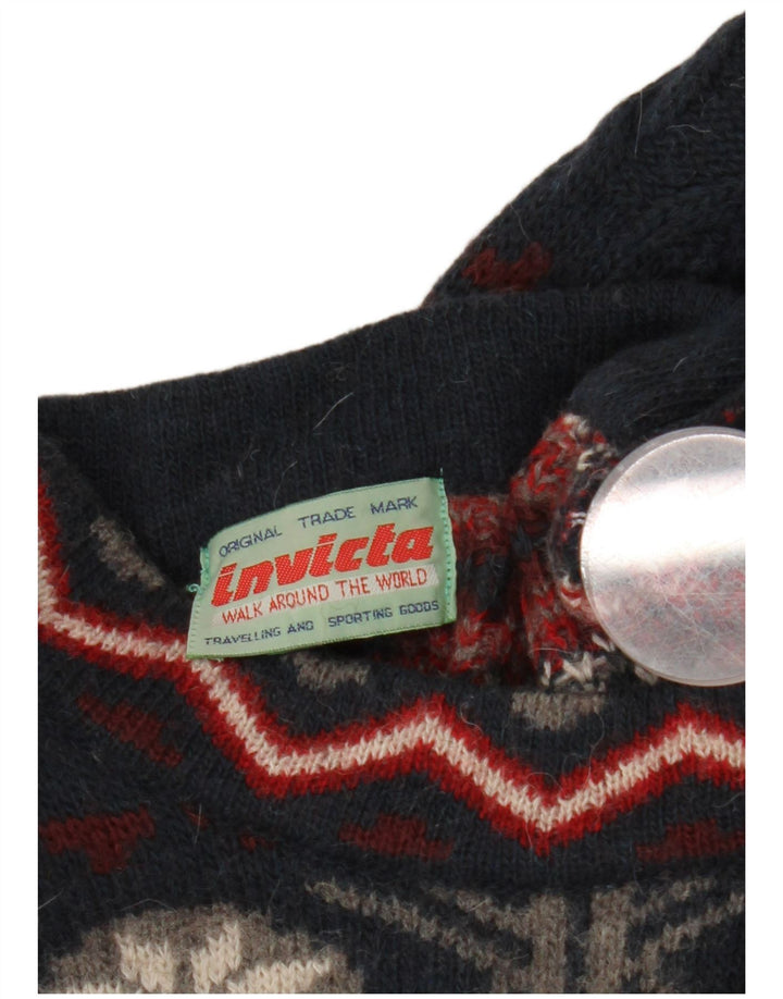 Suéter tipo jersey con cuello redondo para hombre Invicta Azul marino mediano Fair Isle