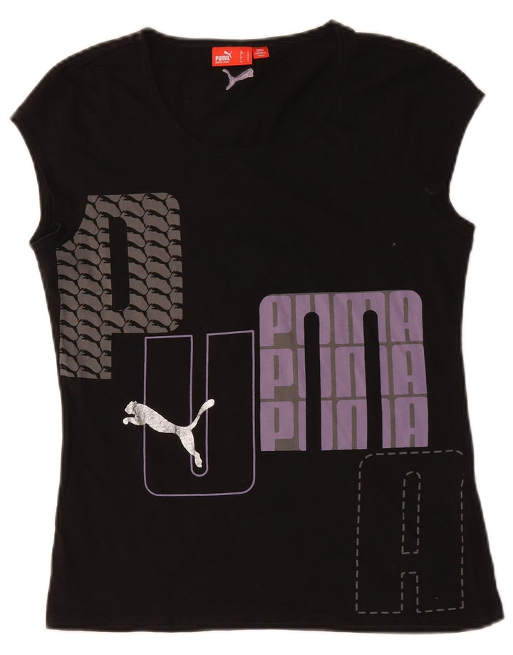 Puma - Camiseta gráfica para mujer, talla 40, talla grande, color negro