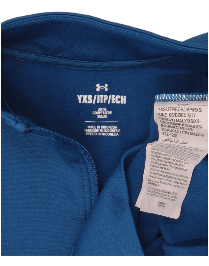 Under Armour Sudadera con cremallera y cuello para niños 6-7 años XS Azul Poliéster