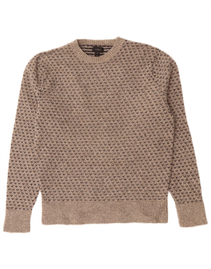 J. CREW Suéter tipo jersey con cuello barco para mujer Reino Unido 40 Gris medio Fair Isle