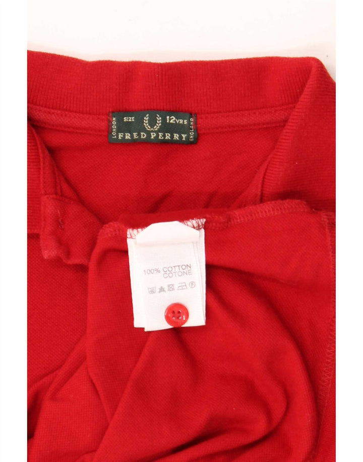 Fred Perry Polo para niño 11-12 años Rojo Algodón