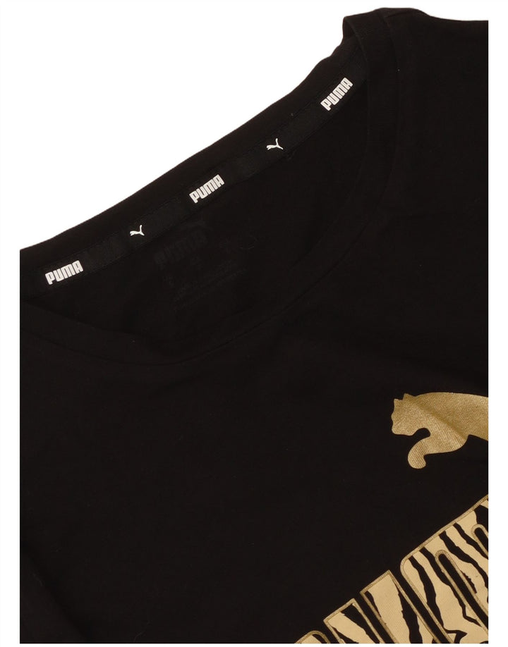 Puma Camiseta gráfica para mujer Top UK 10 Small Black