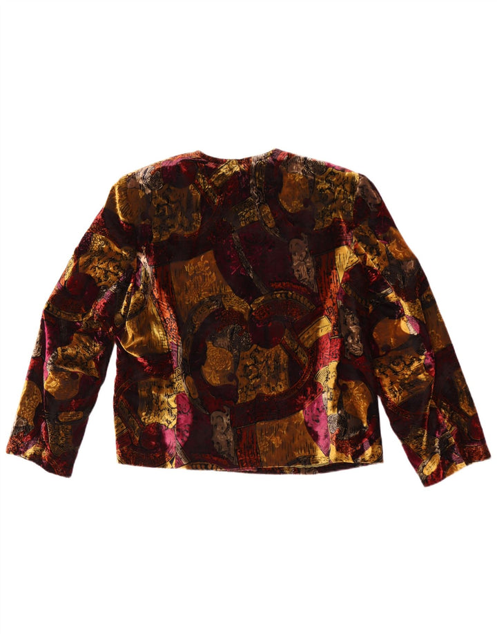 Vintage mujer doble pecho Blazer chaqueta Reino Unido 12 medio multicolor