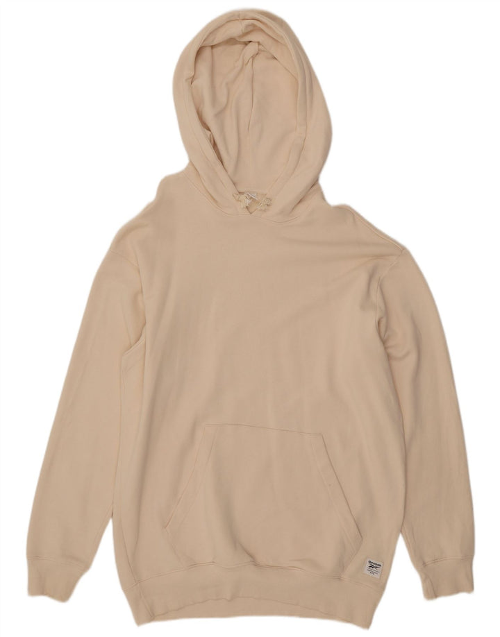 REEBOK Jersey con capucha extragrande para mujer Reino Unido 16 Grande Algodón blanco roto