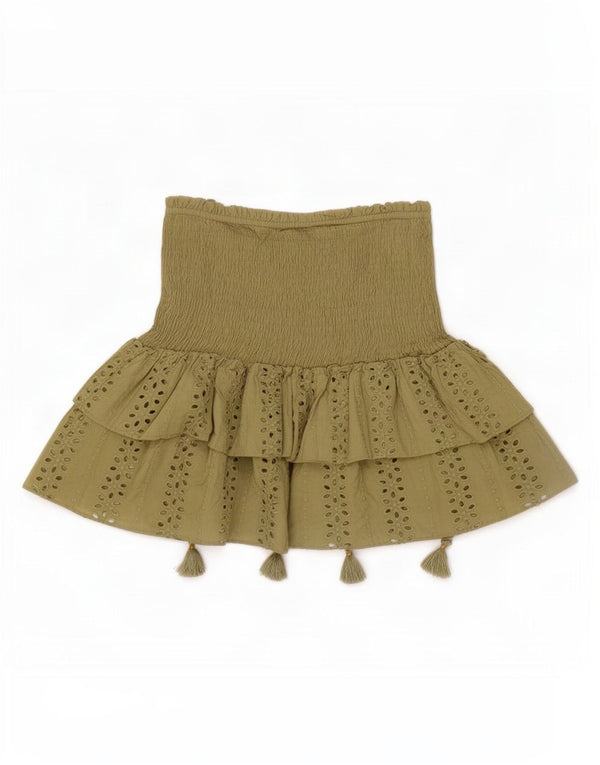 Zara Mujer Falda Pantalón UK 8 Small Algodón Caqui