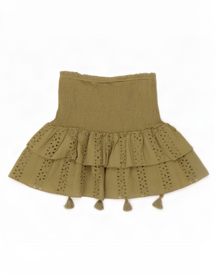 Zara Mujer Falda Pantalón UK 8 Small Algodón Caqui