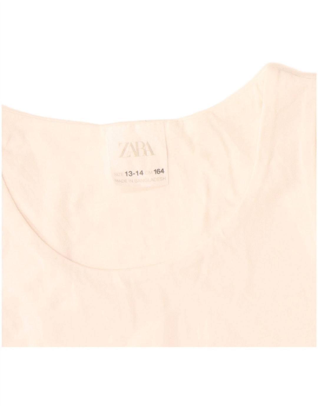 Zara Top Corto Sin Mangas Niña 13-14 Años Blanco