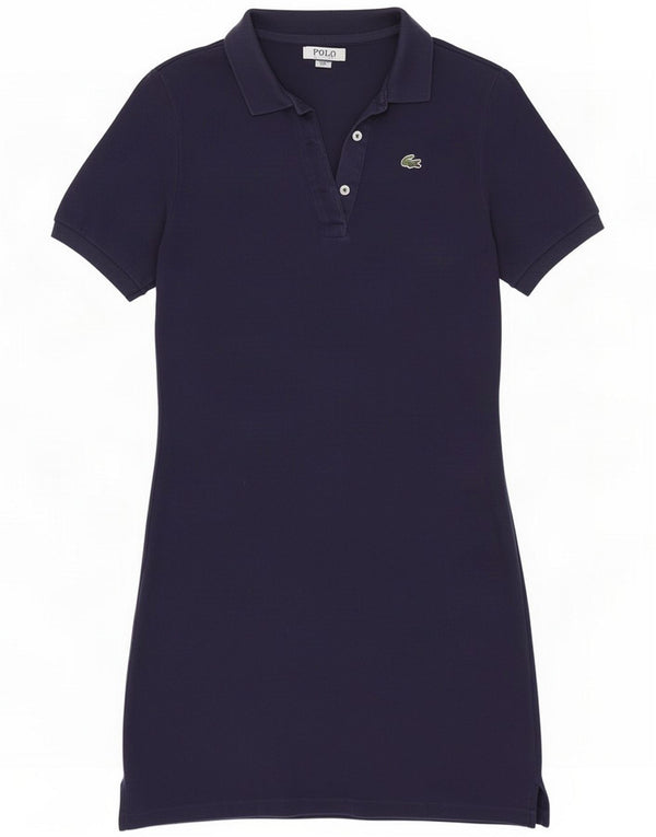 Lacoste Womens Polo Dress Size 42 Large Navy Blue Cotton