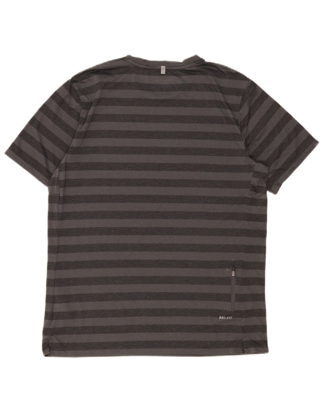 Camiseta Nike Dri Fit para hombre Top poliéster a rayas gris grande