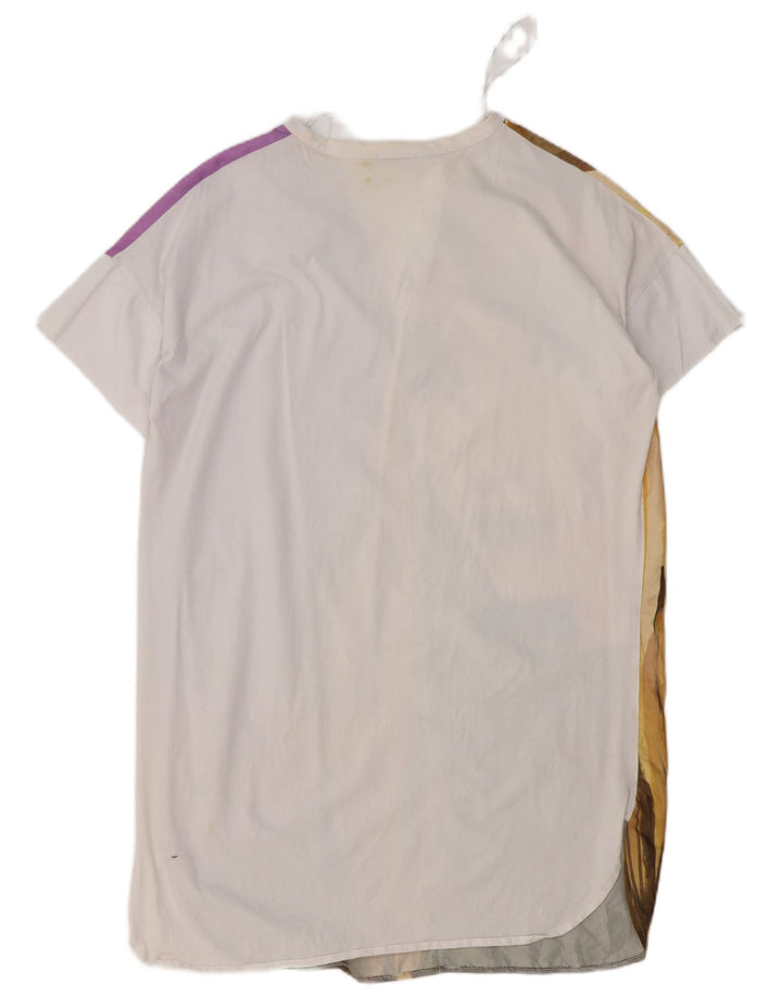 Zara Mujer Vestido Recto Extragrande UK 40 Small Blanco Colorblock
