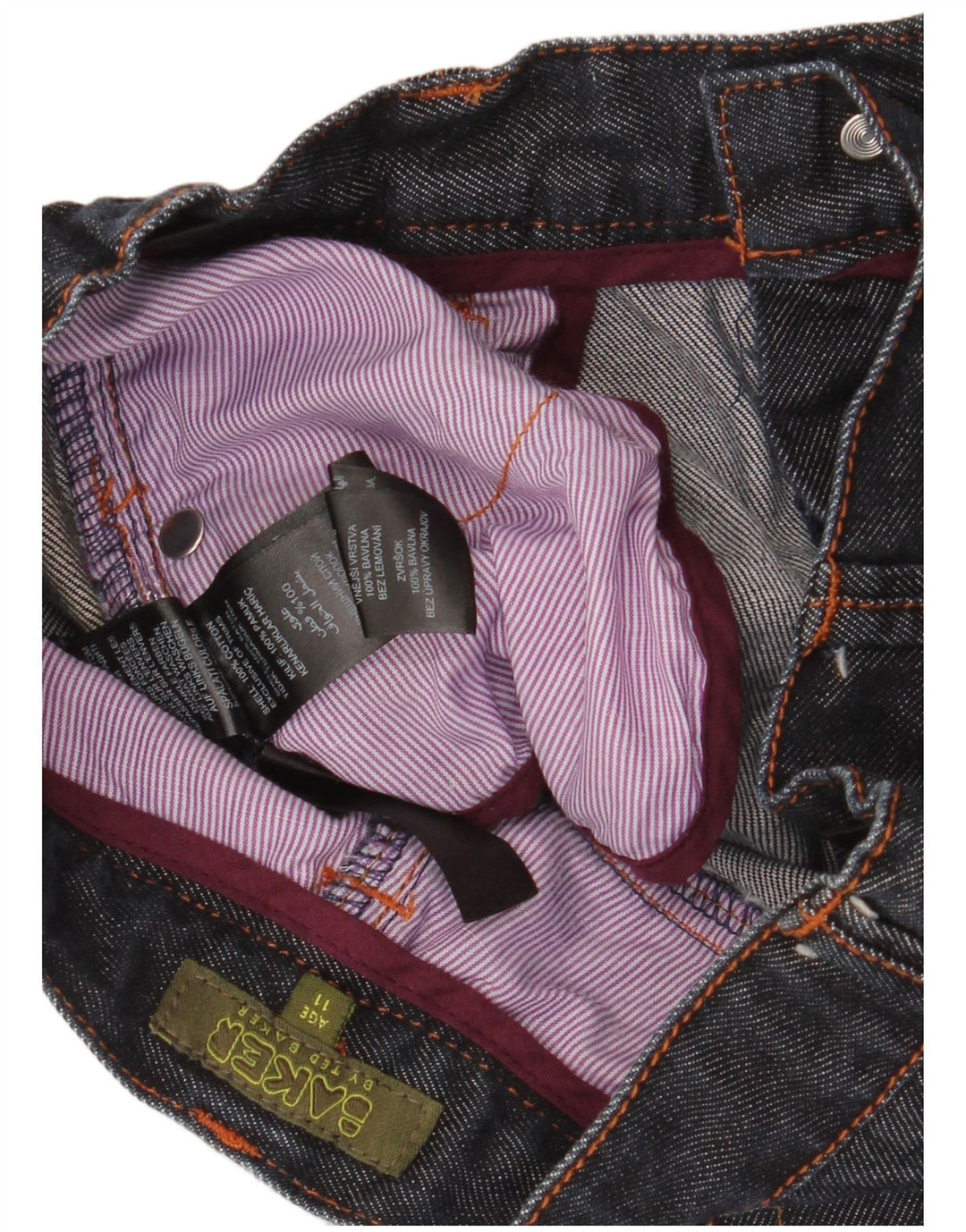 TED BAKER Vaqueros rectos Banana para niños 10-11 años W26 L24 Algodón azul marino