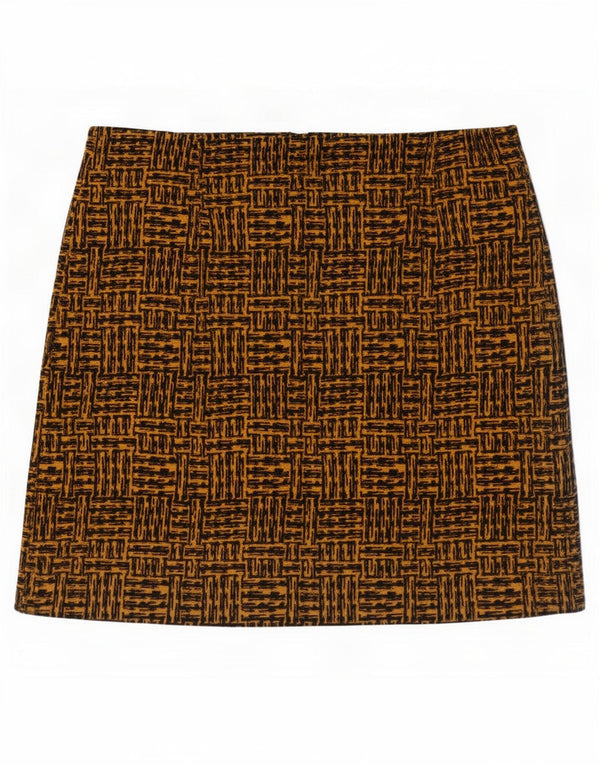 Marks & Spencer Minifalda para mujer UK 14 Large W36 Poliéster geométrico marrón