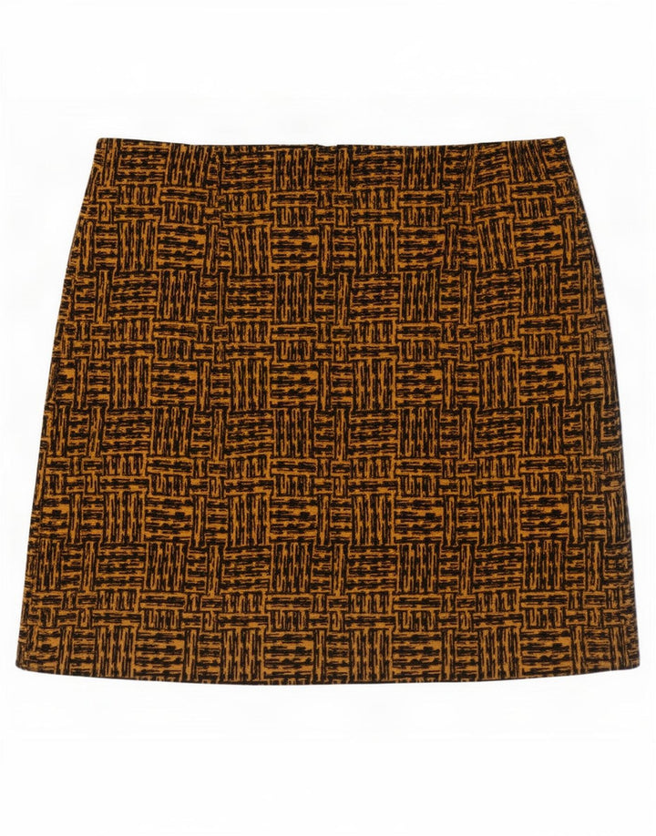 Marks & Spencer Minifalda para mujer UK 14 Large W36 Poliéster geométrico marrón