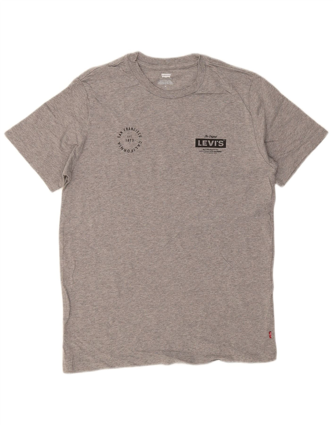 LEVI'S Camiseta gráfica para hombre Top de algodón moteado gris medio