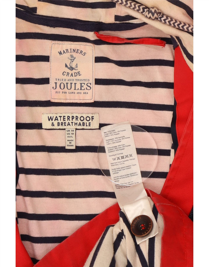 Joules Chaqueta impermeable con capucha para mujer Reino Unido 44 Grande Algodón rojo