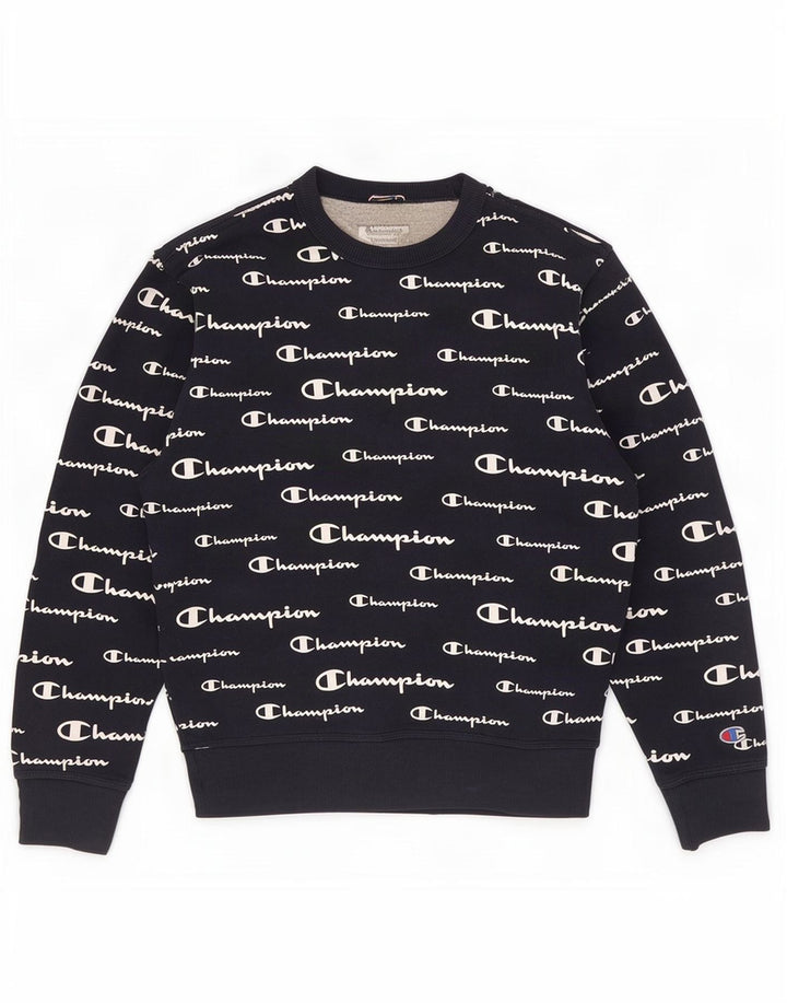 Champion Sudadera Gráfica Para Hombre Jersey Pequeño Poliéster Azul Marino