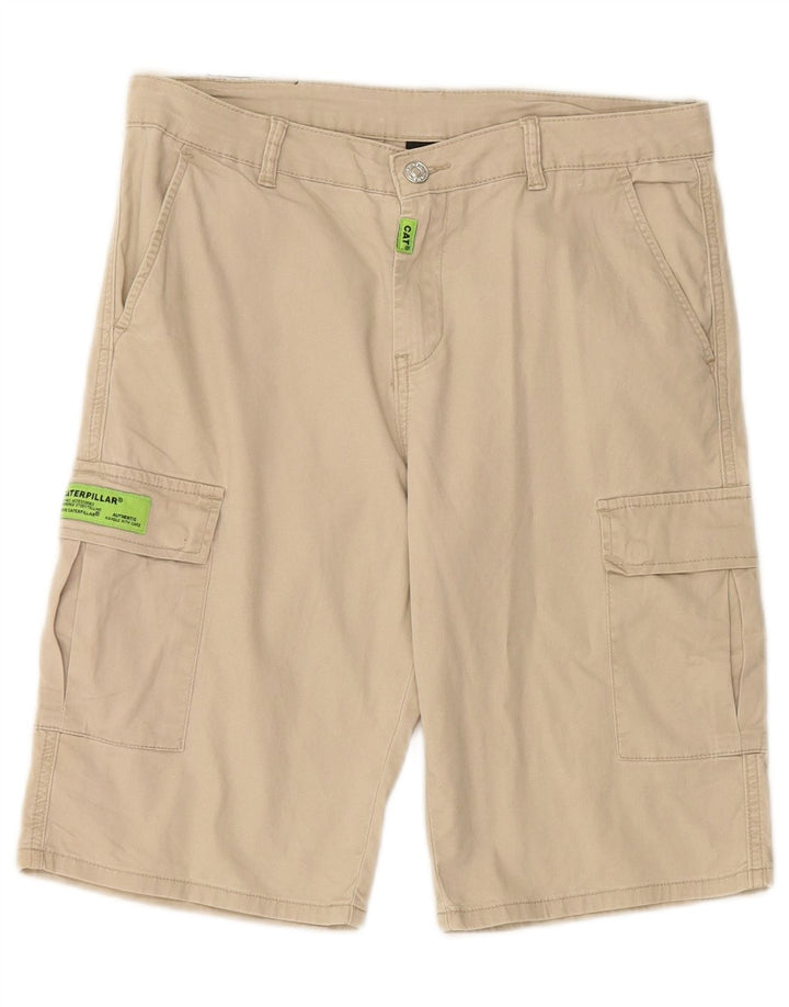 CATERPILLAR Boys Cargo Shorts 13-14 Years W30 Beige Cotton