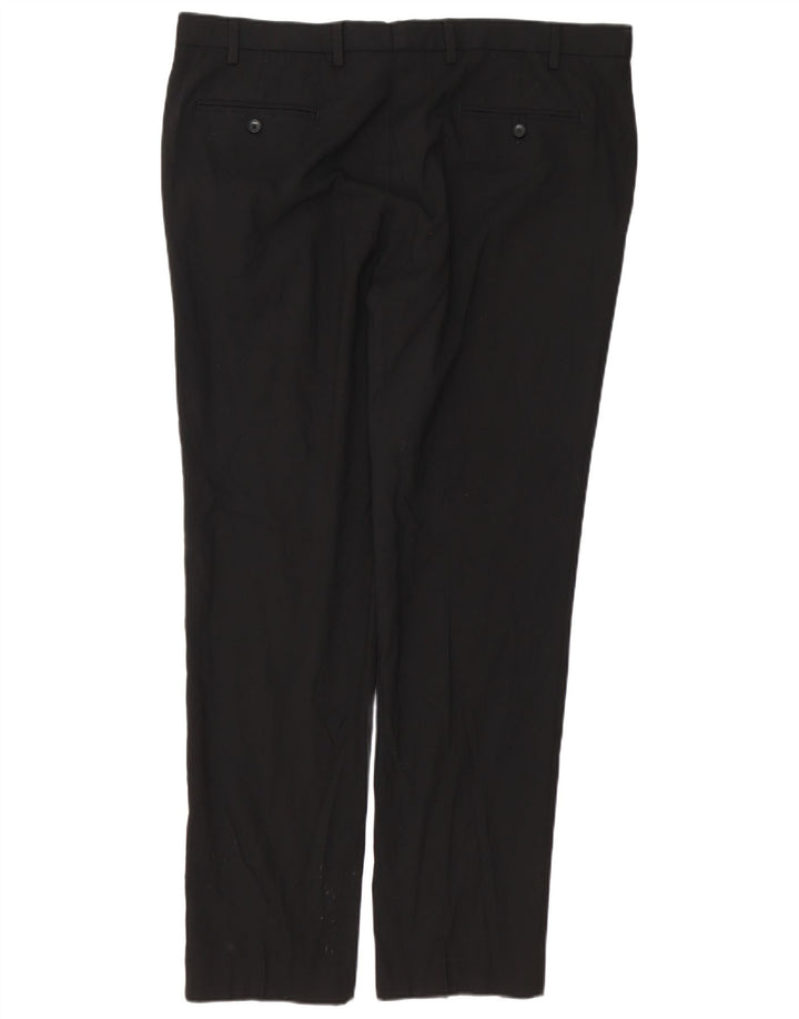 MARKS & SPENCER Pantalón chino ajustado para hombre W40 L33 Poliéster negro