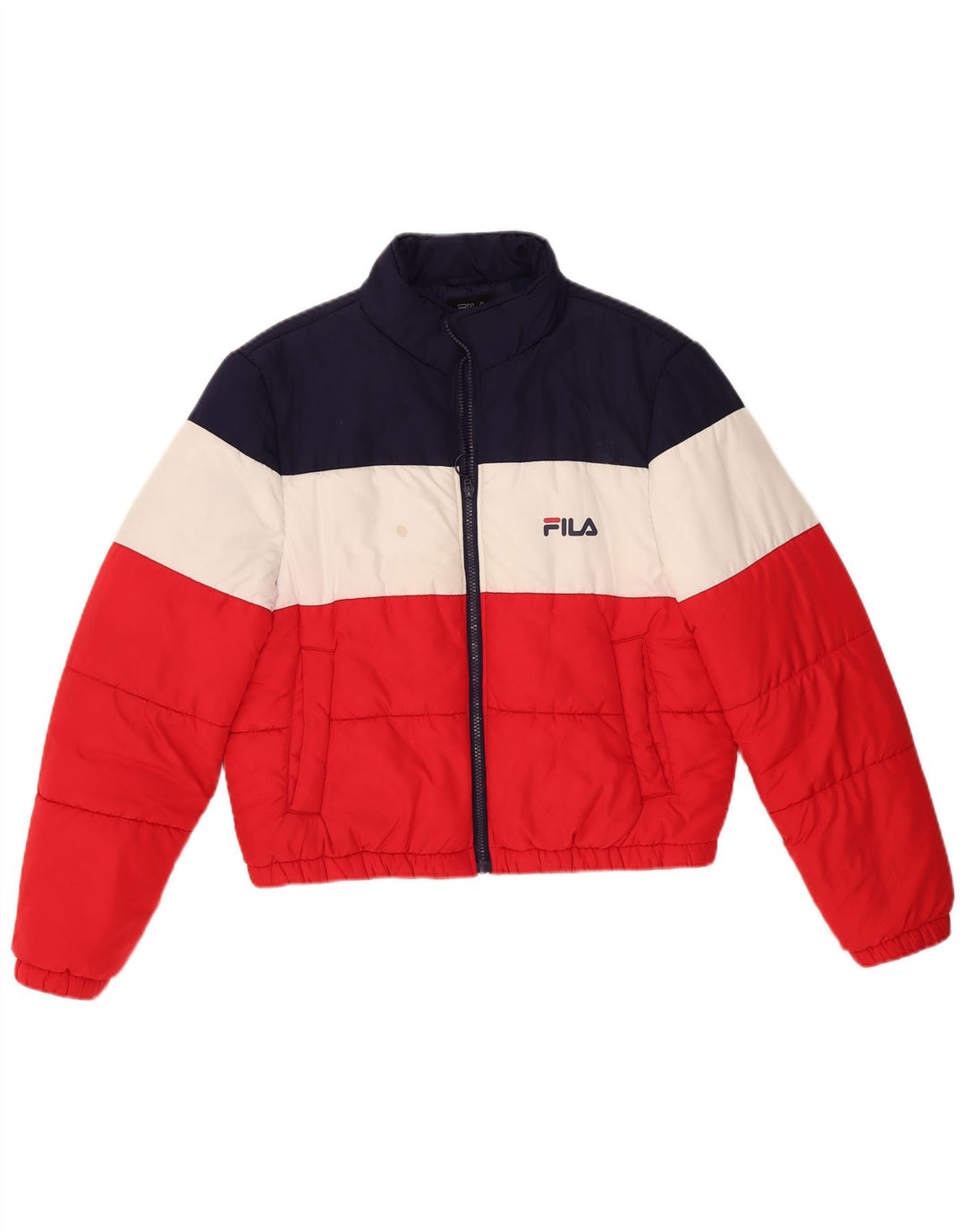 Fila Chaqueta acolchada corta para mujer Reino Unido 46 Grande Multicolor Colorblock