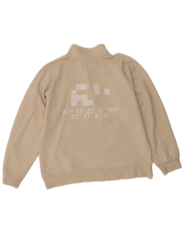 Zara Sudadera con estampado gráfico y cuello con cremallera para niña 13-14 años Beige