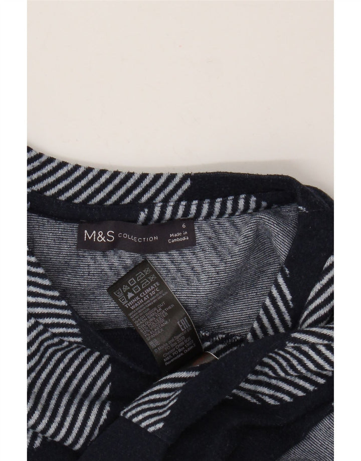 MARKS & SPENCER Suéter tipo jersey con cuello redondo para mujer UK 6 Small Azul marino