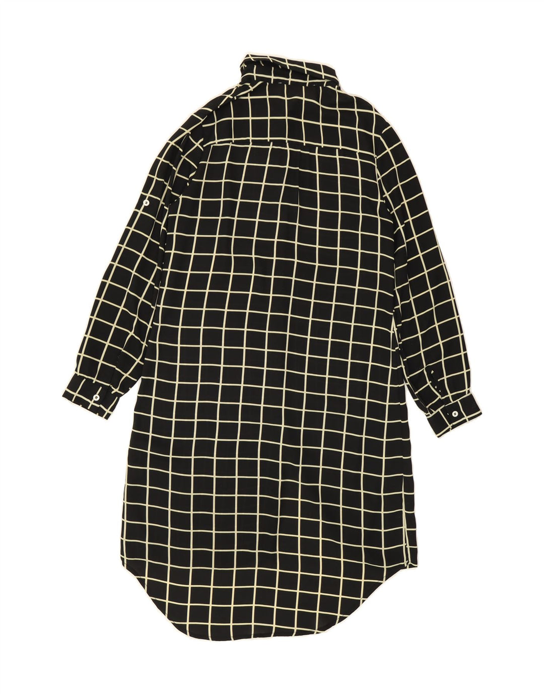 VINTAGE Womens Oversized Shirt Dress UK 10 Small Black Geometric Polyester Vintage Vintage and Second-Hand Vintage from Messina Hembry 