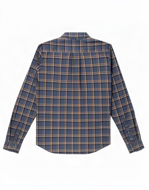 Eddie Bauer Camisa de franela de corte clásico para hombre Algodón a cuadros azul medio