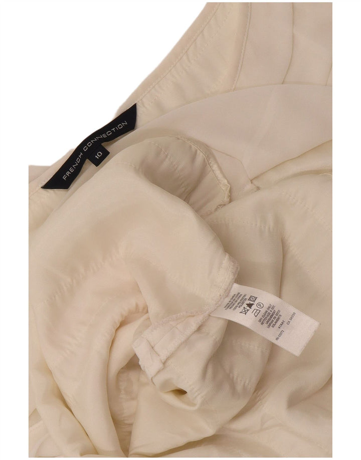 French Connection Vestido escalonado para mujer UK 40 Pequeño Poliéster blanco