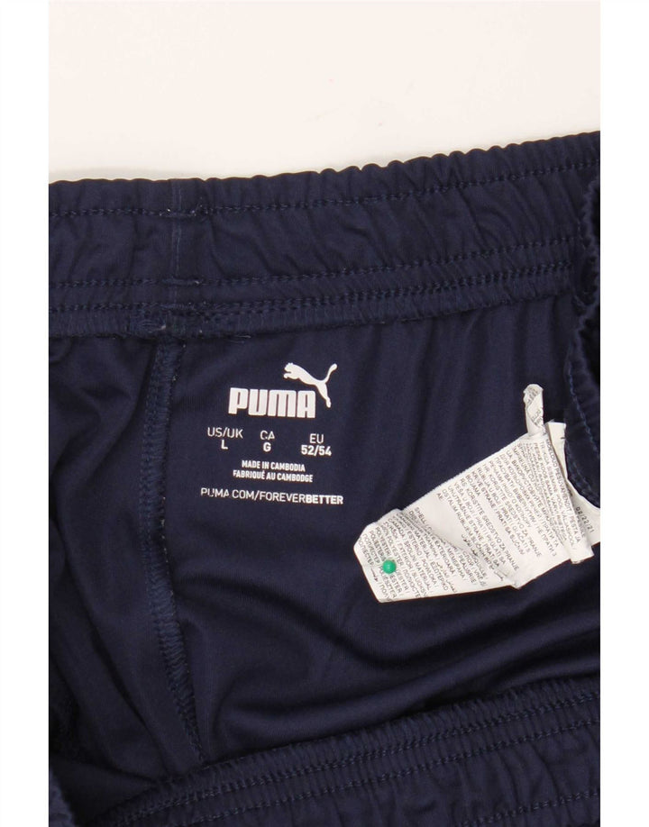 Puma Pantalones cortos deportivos para hombre grande poliéster azul marino