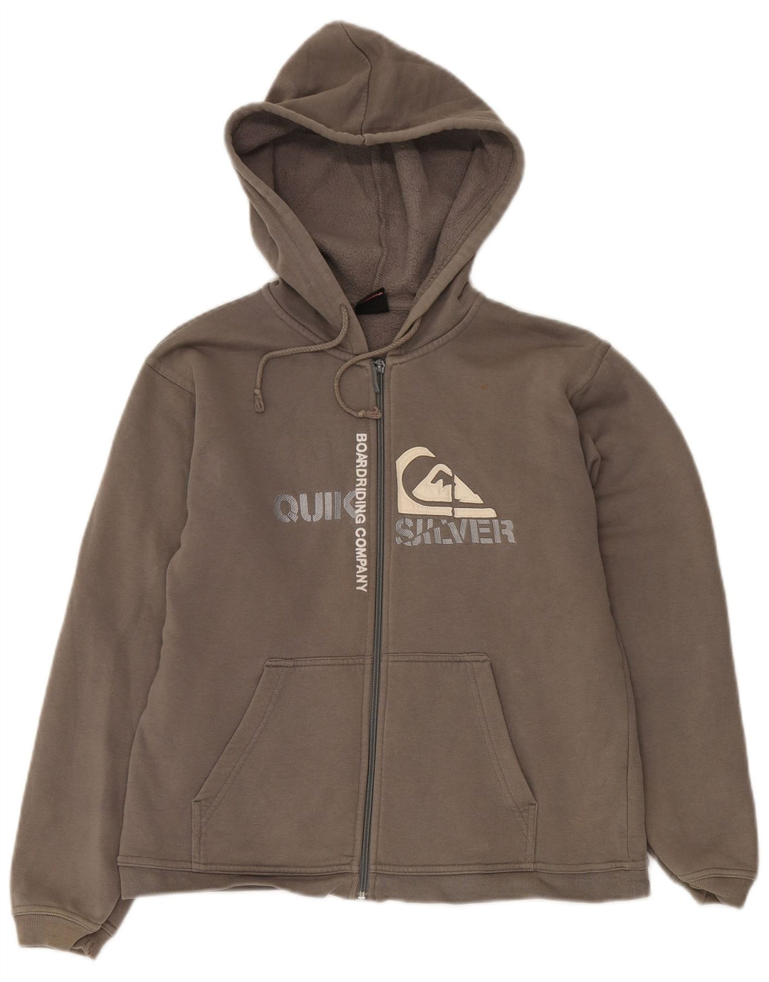 QUIKSILVER Suéter con capucha y cremallera gráfica para mujer UK 44 Algodón gris grande