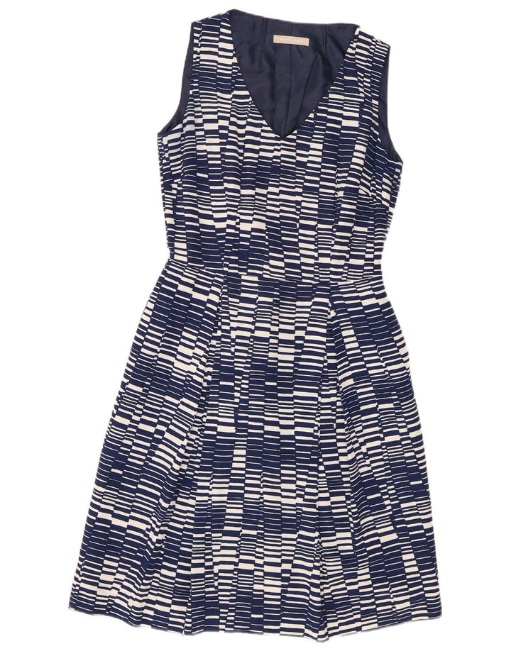 Stefanel Vestido tubo sin mangas para mujer EU 38 Medio azul marino geométrico
