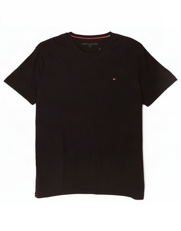 Tommy Hilfiger Camiseta para hombre Top Medium Black Cotton
