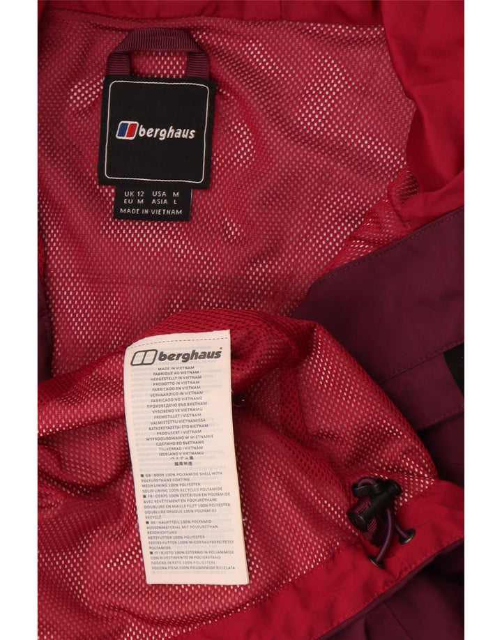 Berghaus Chaqueta impermeable con capucha para mujer UK 42 Medium Borgoña Poliamida