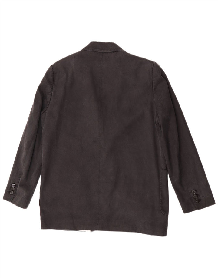 Zara Mujer Blazer De 2 Botones UK 40 NMedium Lino Negro