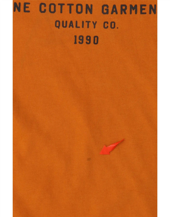 JACK & JONES Hombre Camiseta Gráfica Top Algodón Naranja Mediano