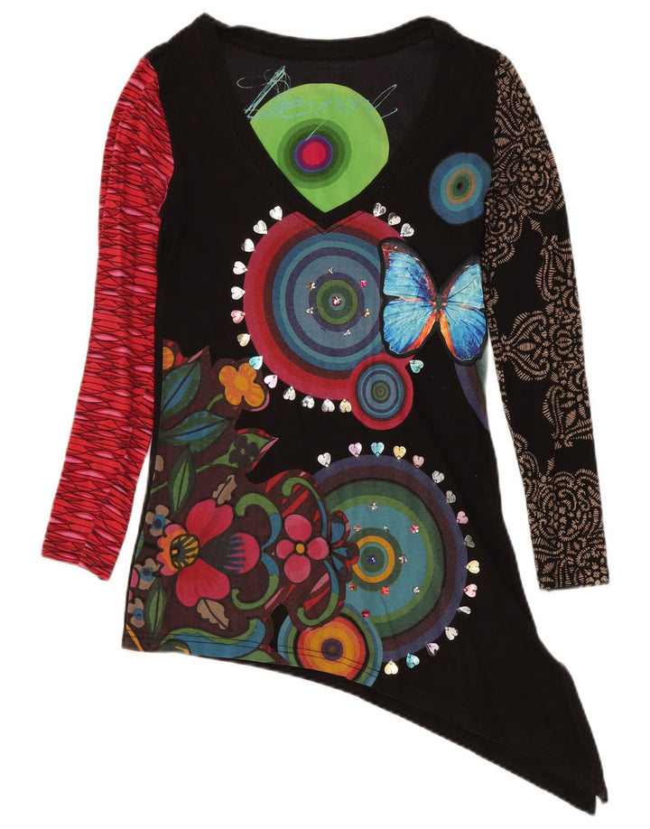 DESIGUAL Top tipo túnica gráfico para mujer UK 10 Small Multicolor Floral