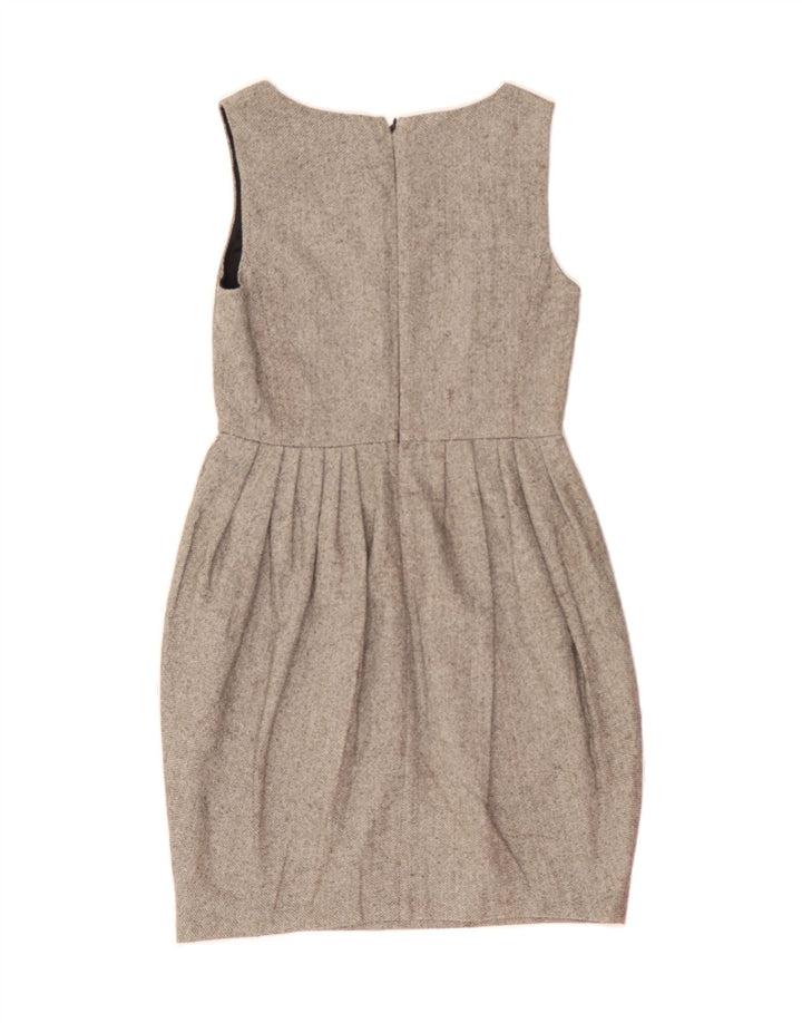 TRUSSARDI Womens Sleeveless Bubble Dress IT 40 Small Grey Herringbone Vintage Trussardi and Second-Hand Trussardi from Messina Hembry 