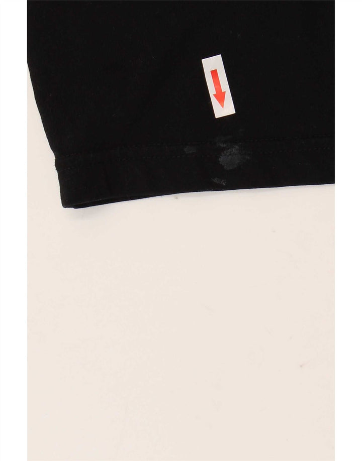 Diesel Hombre Camiseta Gráfica Top Medio Algodón Negro