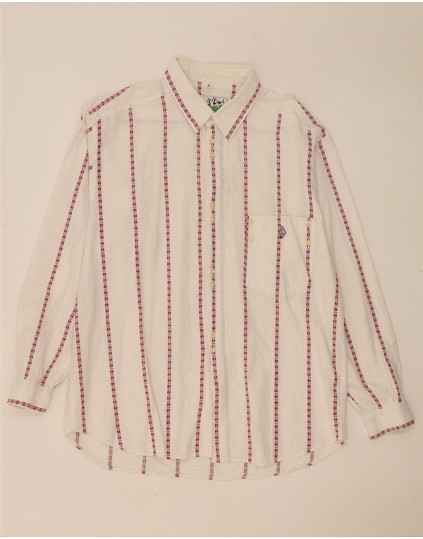 Camisa Leader Hombre XL Algodón Rayas Blancas