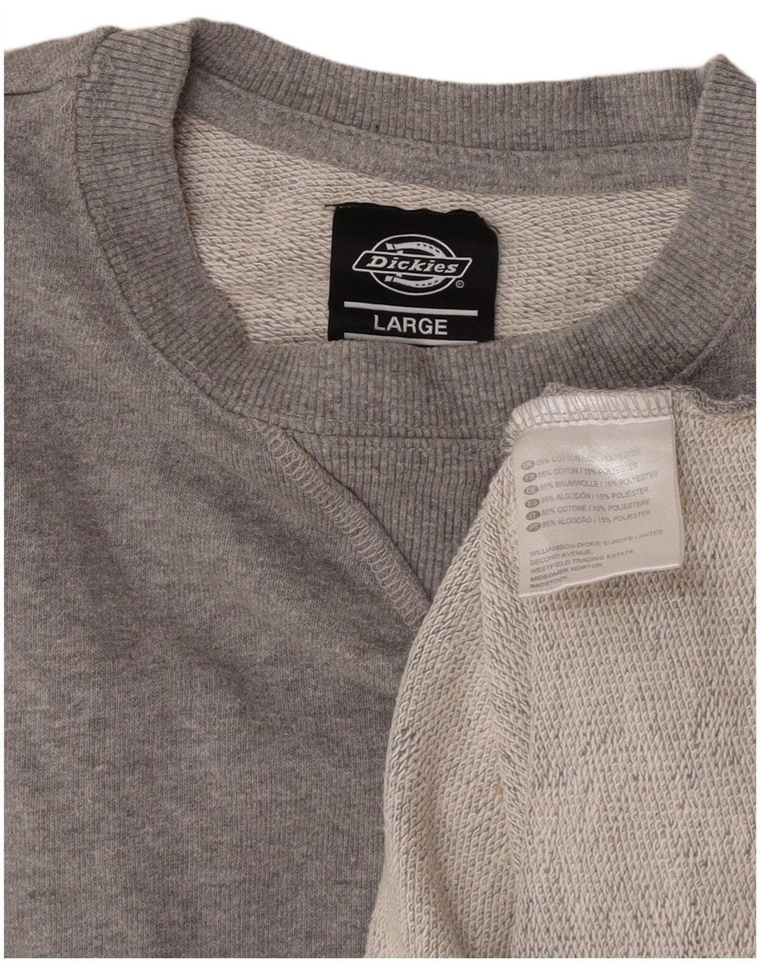 Dickies Hombre Sudadera Jumper Grande Gris Algodón