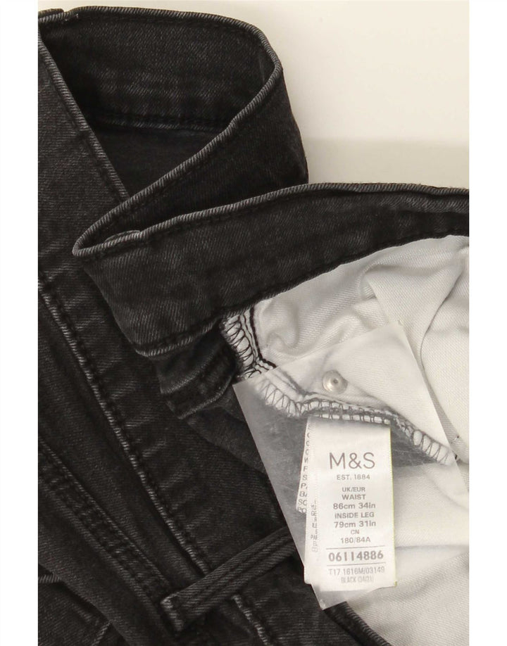 Marks & Spencer Vaqueros rectos para hombre W34 L31 Algodón negro