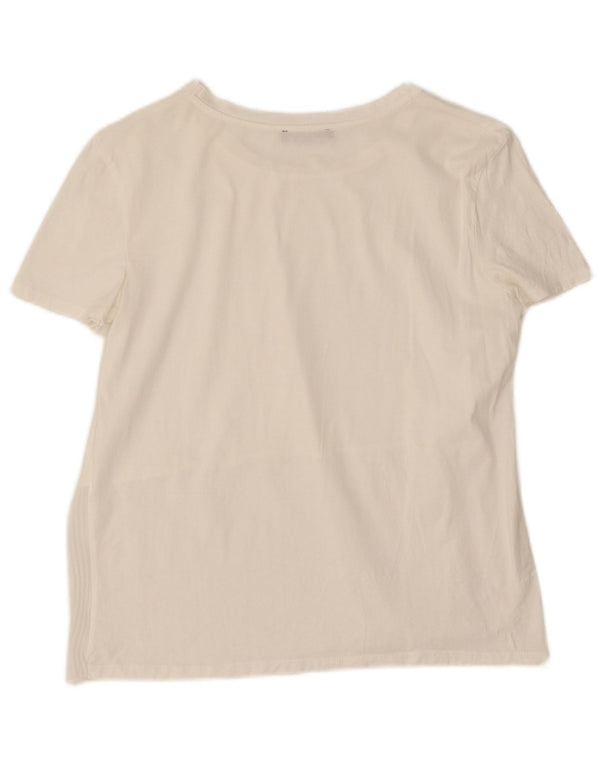 Zara Mujer Camiseta Top UK 10 Small Blanco