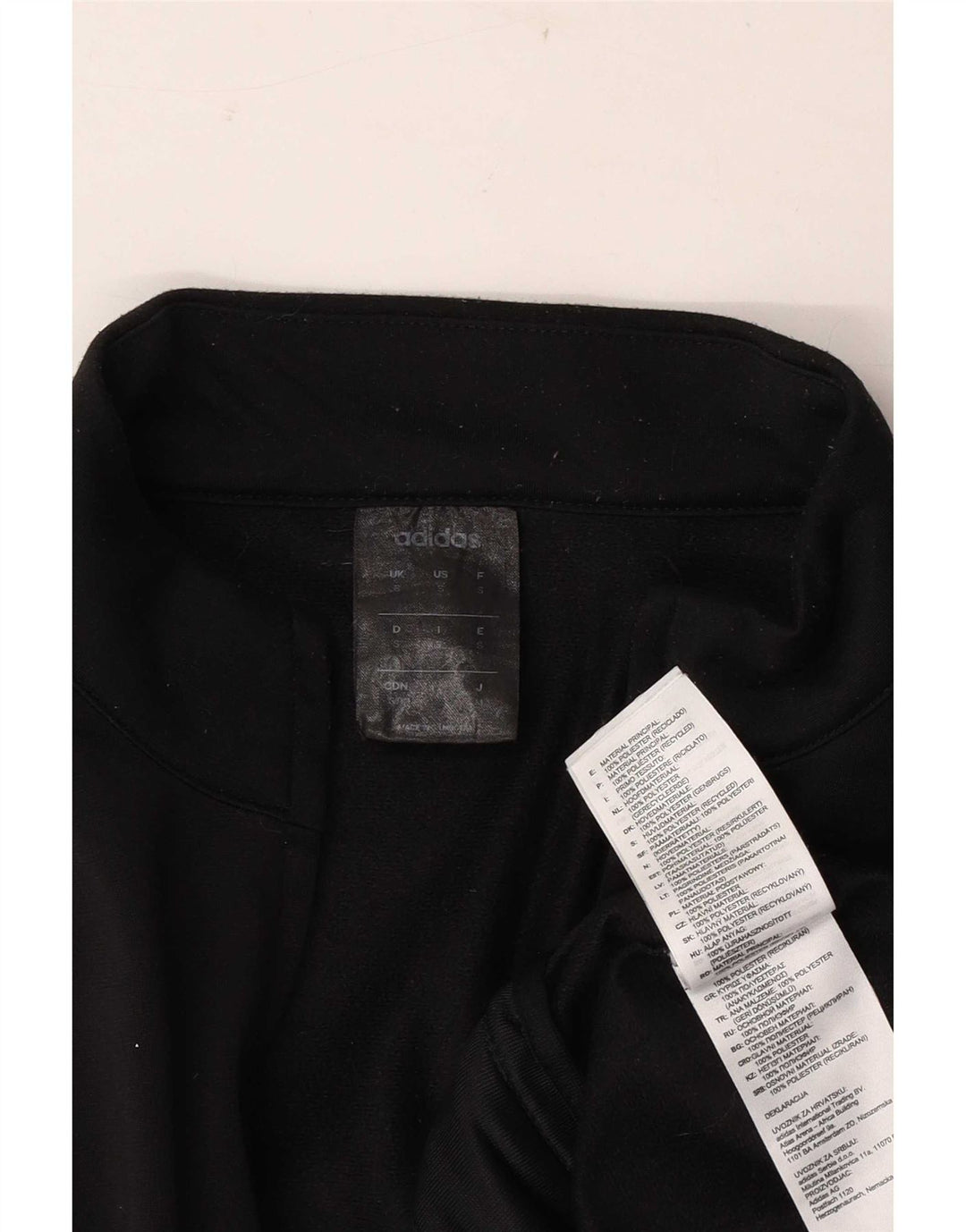 Adidas Hombre Chándal Top Chaqueta Pequeña Poliéster Negro