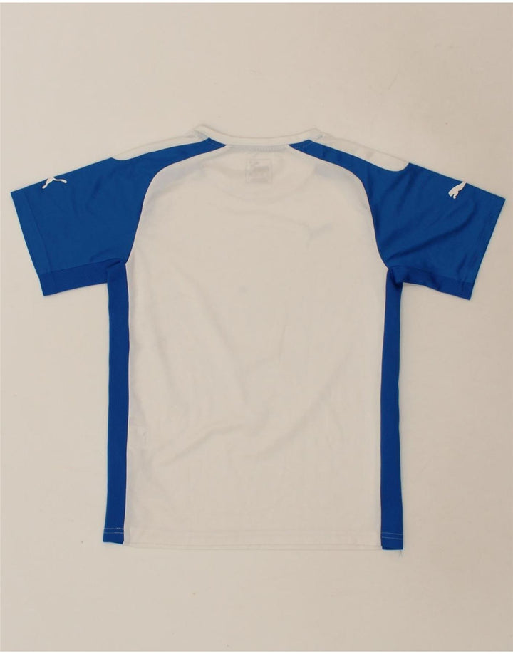 PUMA Boys T-Shirt Top 11-12 Years Large White Colourblock Polyester Vintage Puma and Second-Hand Puma from Messina Hembry 