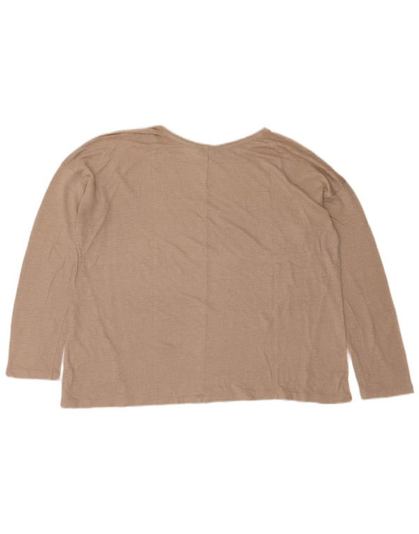 Massimo Dutti Top Mujer Manga Larga ES 40 XL Beige Moteado