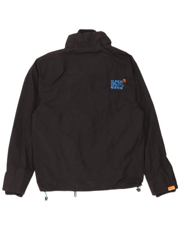 Superdry Mens Windcheater Windbreaker Jacket UK 42 XL Black Nylon