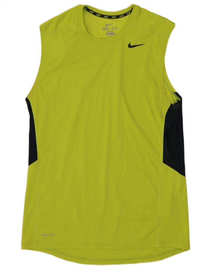 Camiseta sin mangas Dri Fit para hombre Nike color verde medio