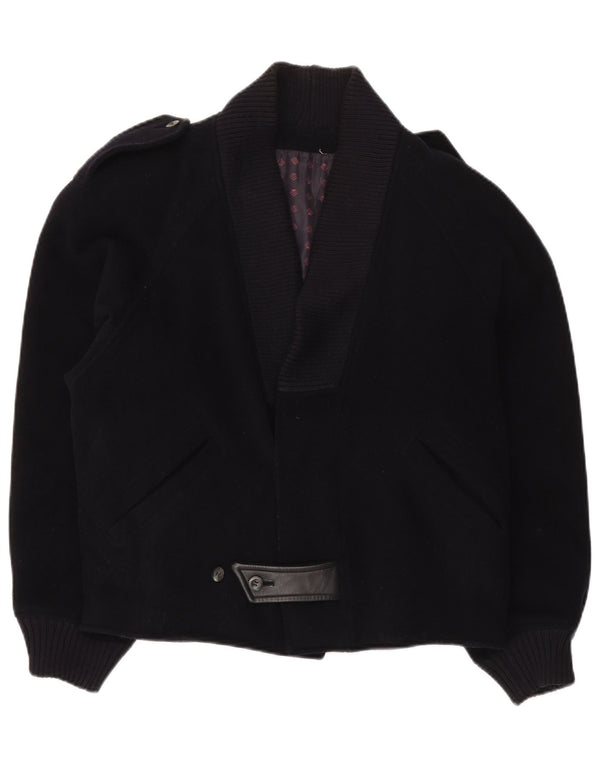 Chaqueta bomber militar vintage para hombre IT 48 Lana virgen azul marino medio