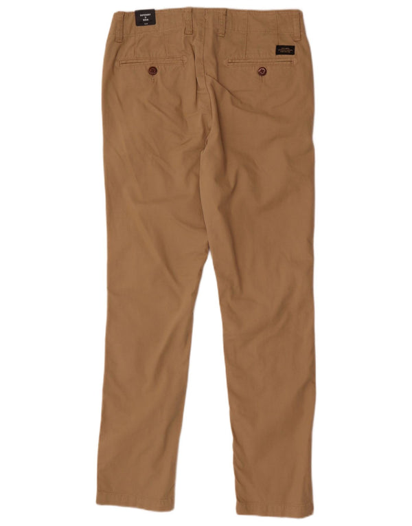 Superdry Pantalón chino ajustado para hombre W28 L32 Algodón beige