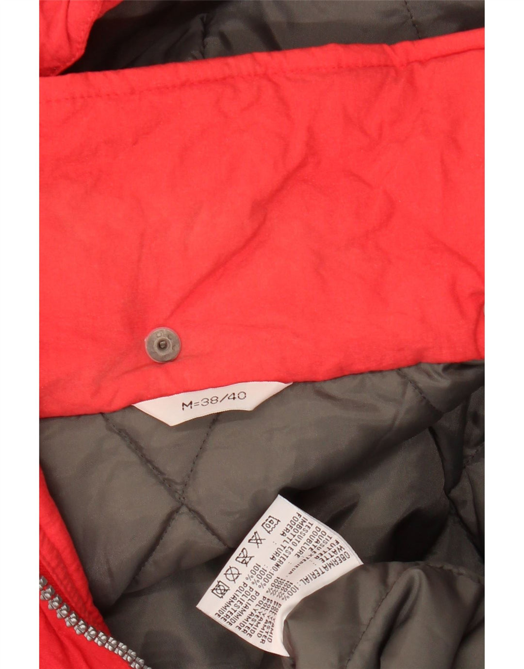 Vintage mujer de gran tamaño chaqueta cortavientos con capucha UE 38/40 rojo medio